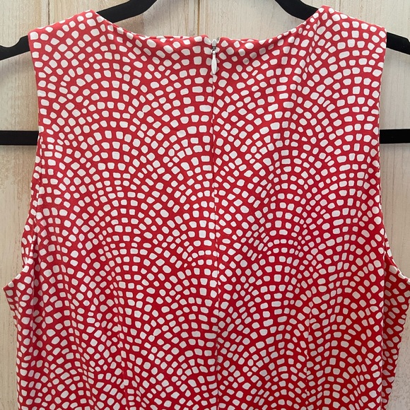 J McLaughlin Shift Sheath Sleeveless Dress Small Red Dot Print Back Zip … - Picture 5 of 5